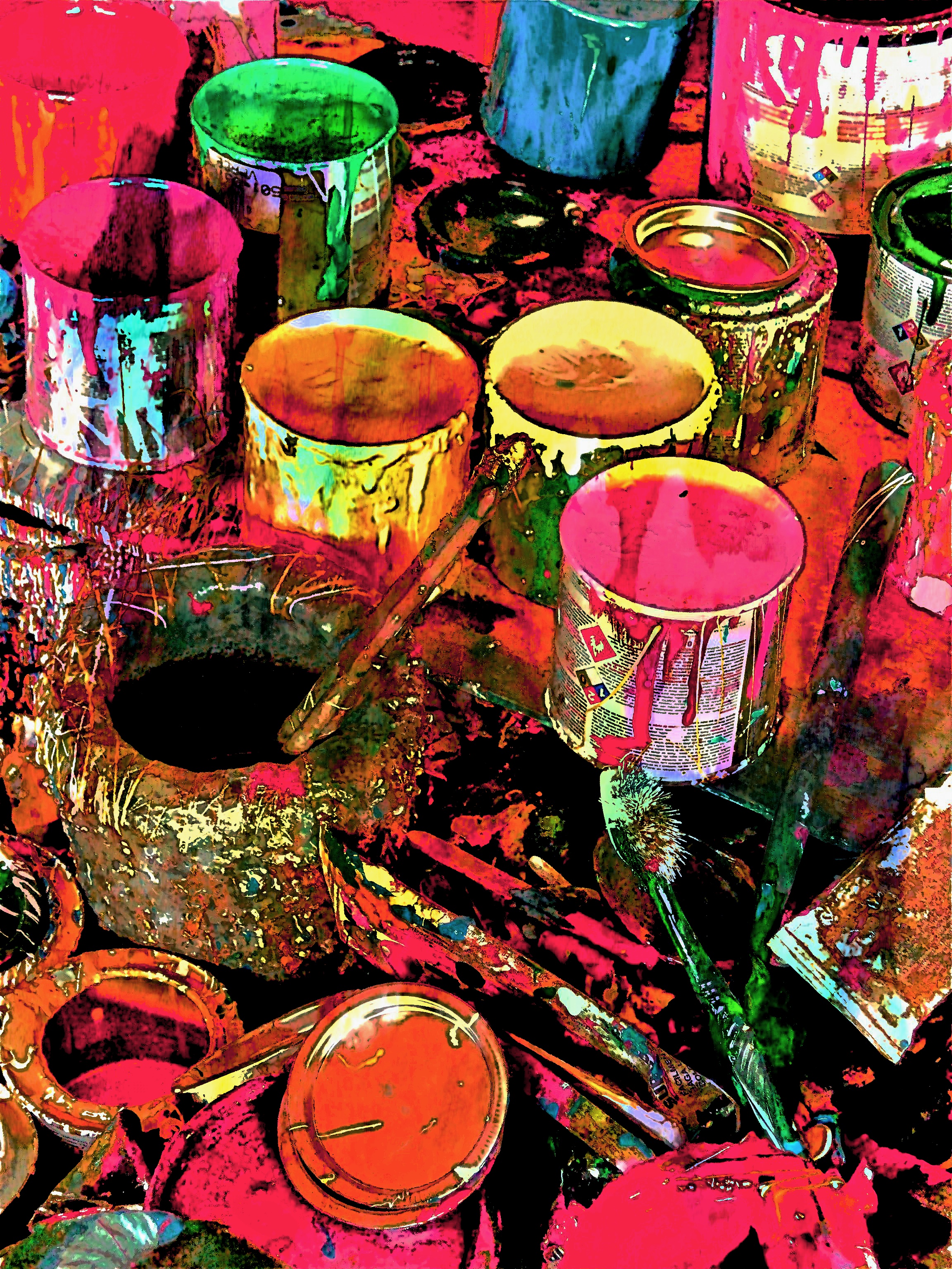 Messy Paint Cans  W105