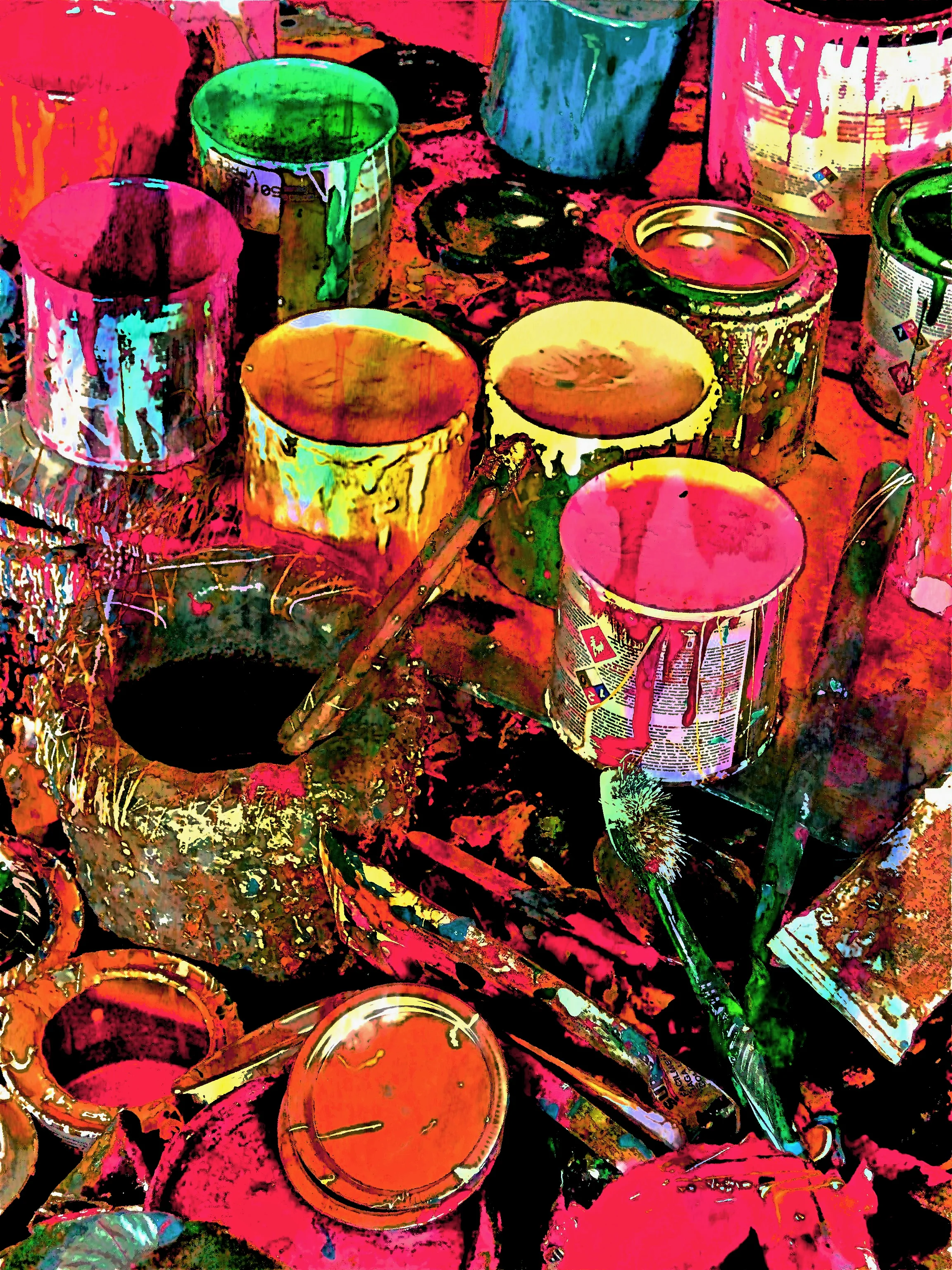 Messy Paint Cans W105