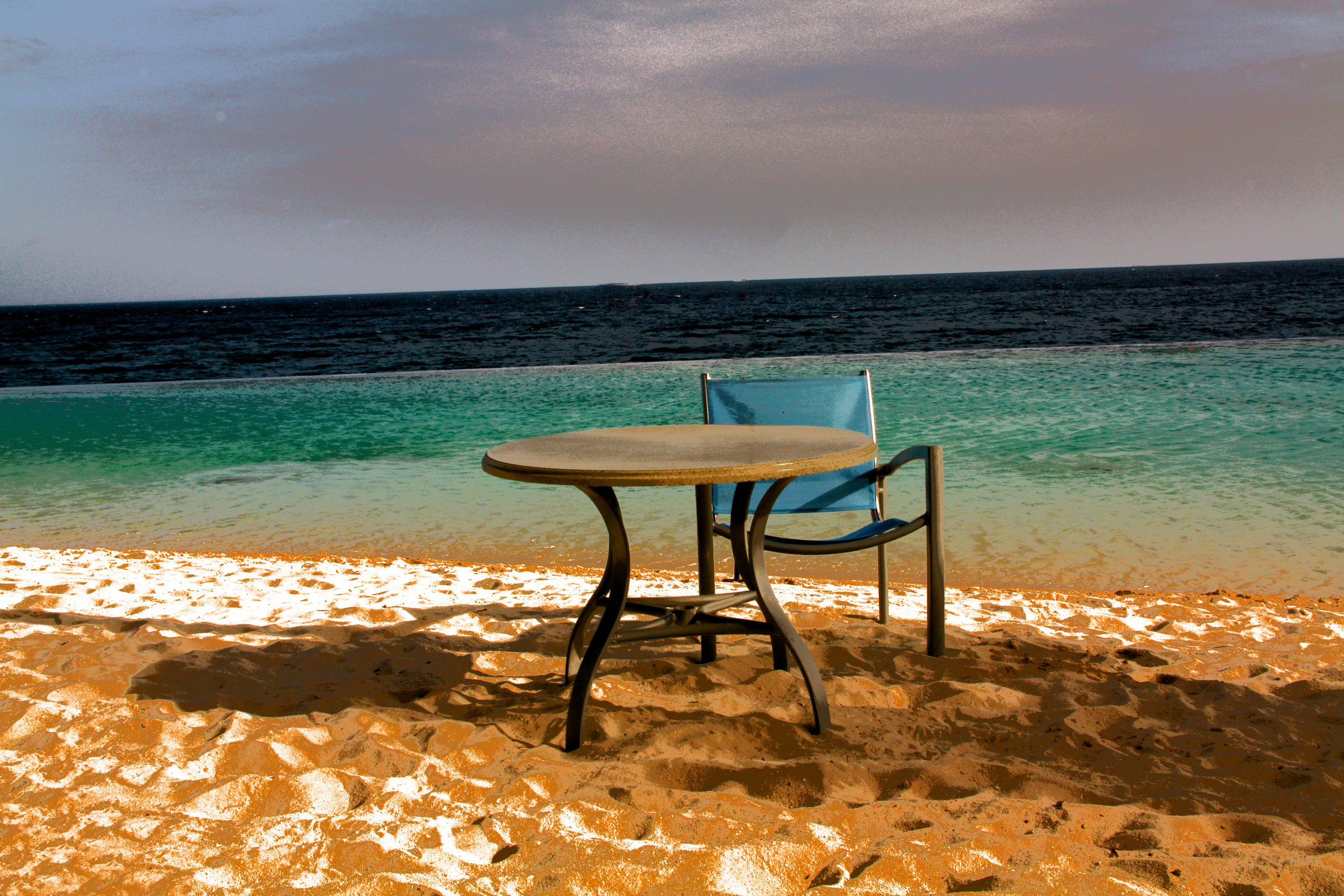 Table on Beach  W115