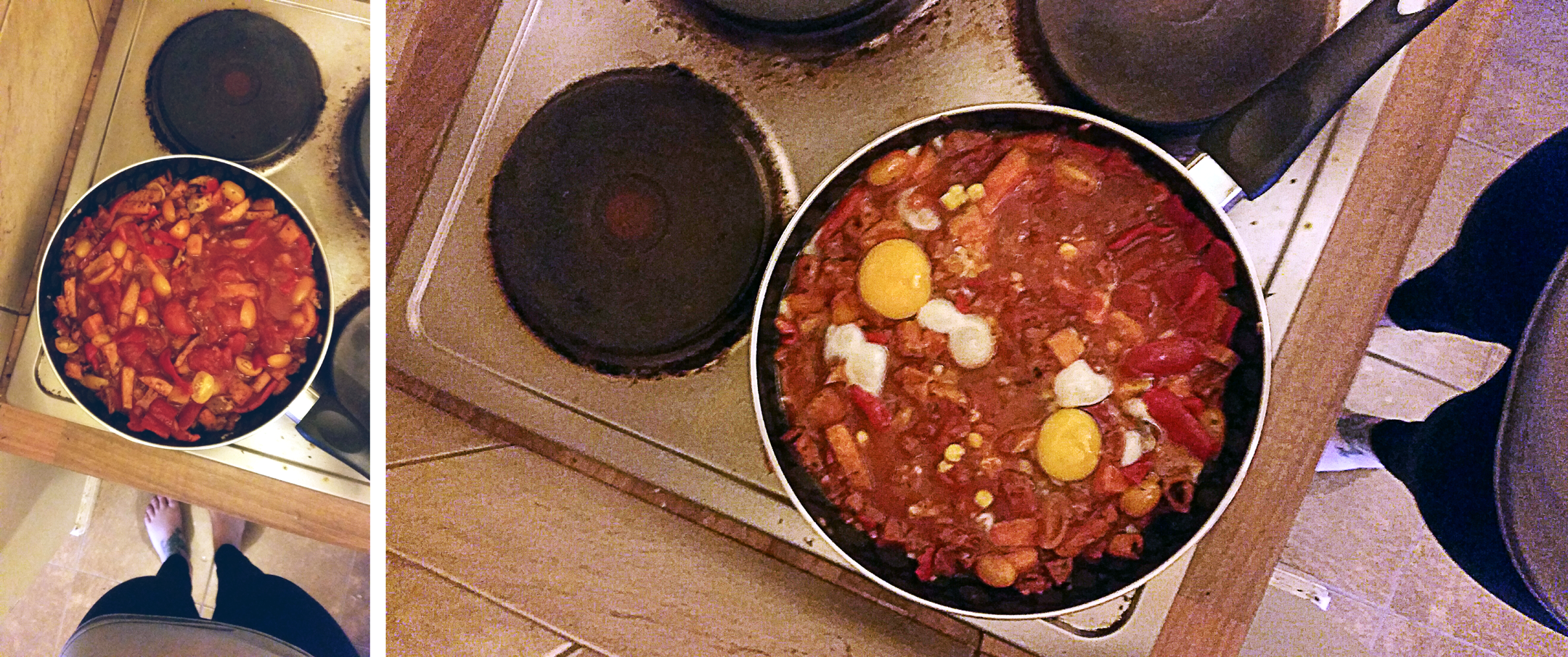 Just cracked the eggs into the mixture.