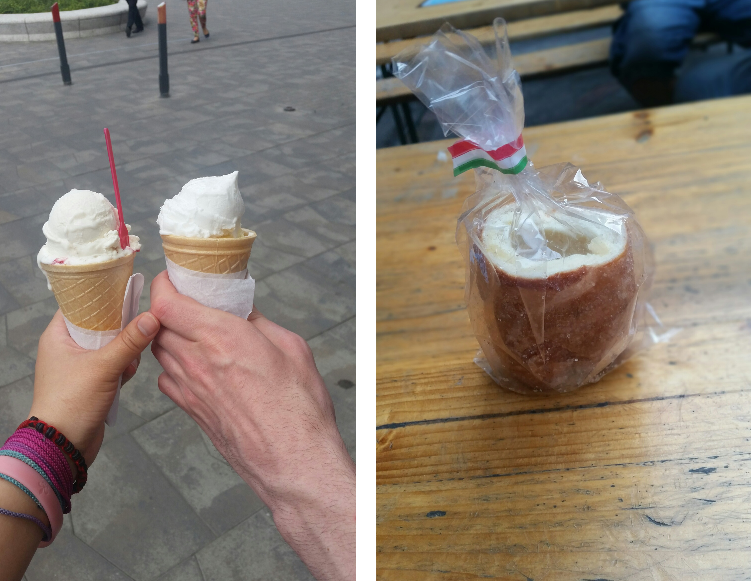 After market snack of gelato and chimney cakes.