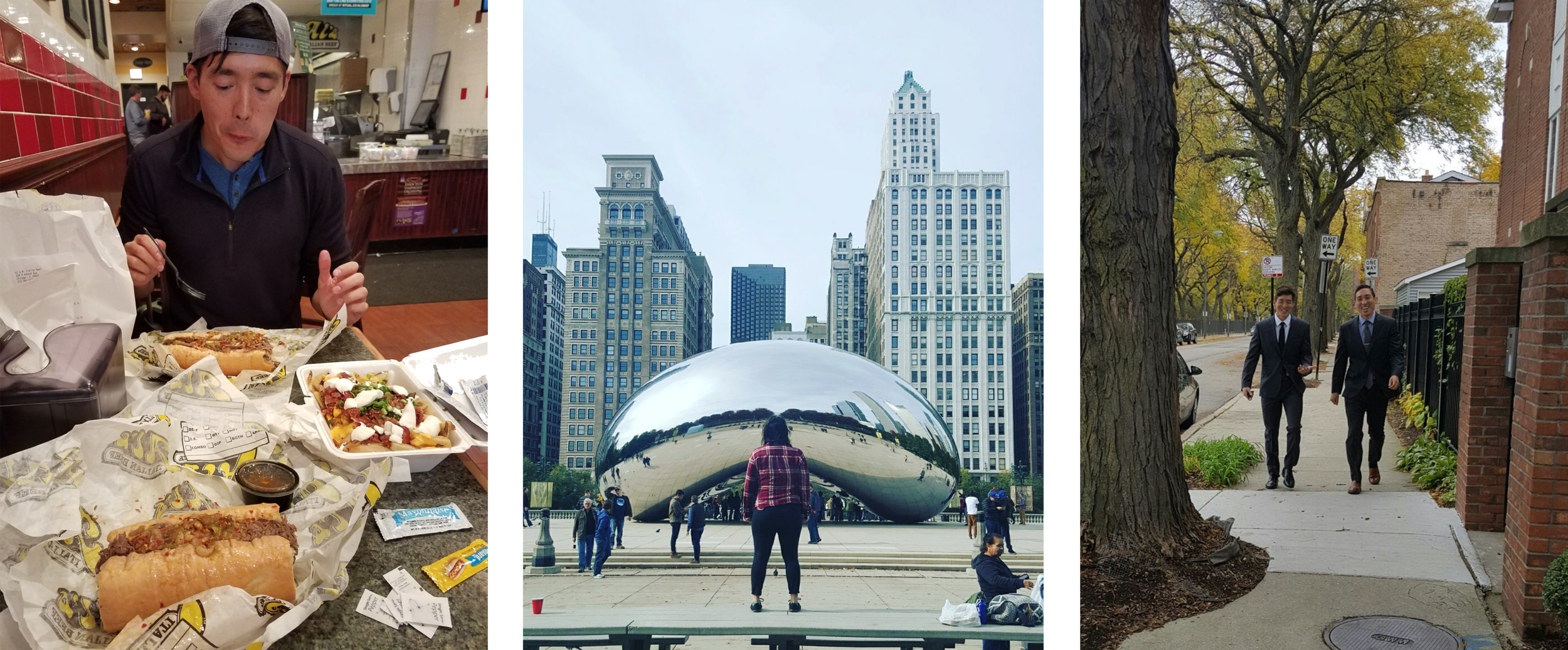 Al's Beef, the Bean, and the bros looking dapper.