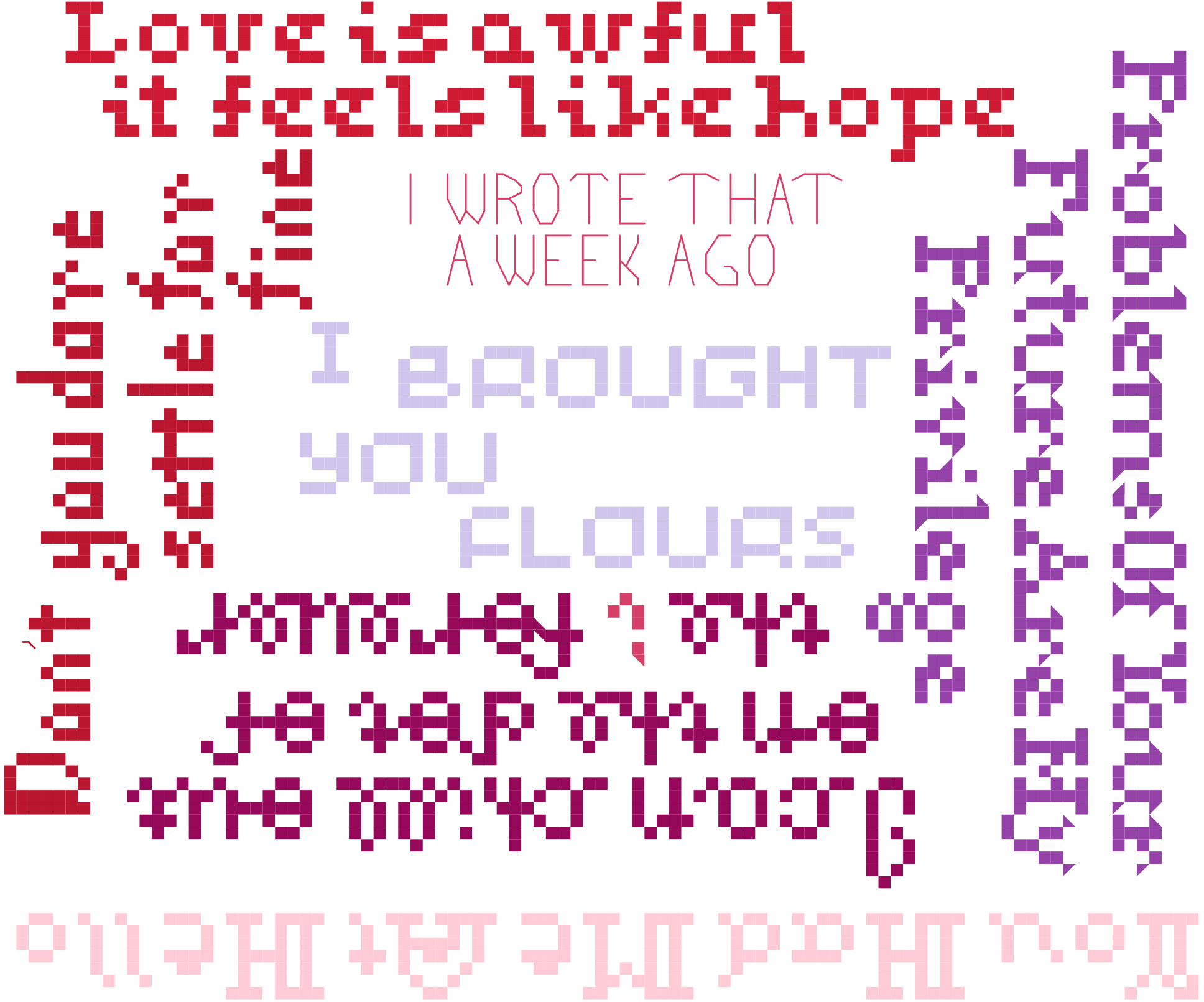 Love Sampler - cross-stitch pattern