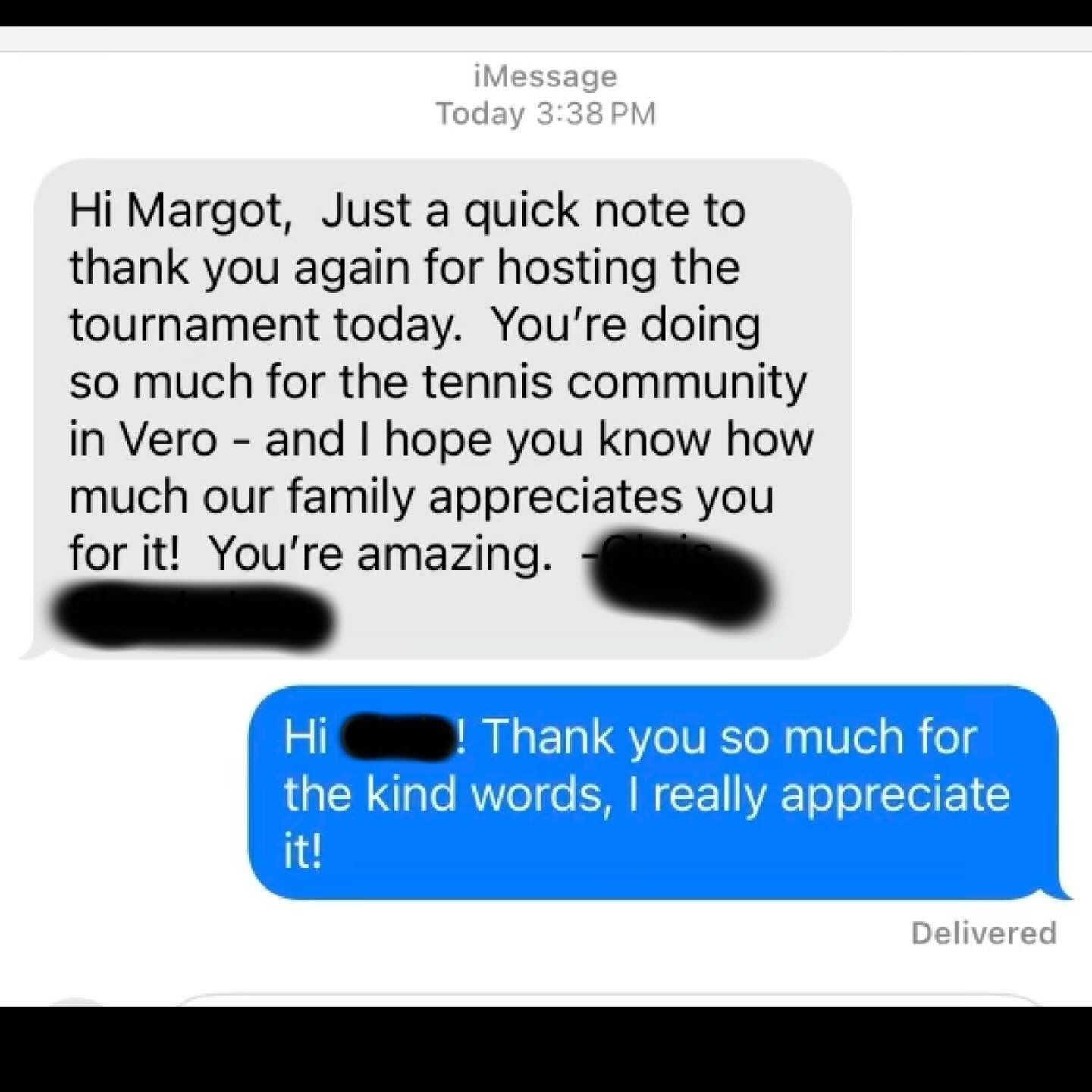 Hey just because it&rsquo;s nice to receive really nice text messages from parents who appreciate the hard work that goes into running a junior tournament! #thankyou #appreciation #juniortennis #tennis #lovetennis