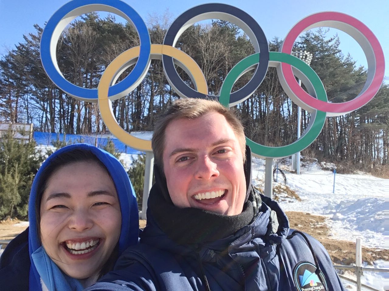 A Hokie at the Olympics!  Greetings from Pyeongchang, Korea