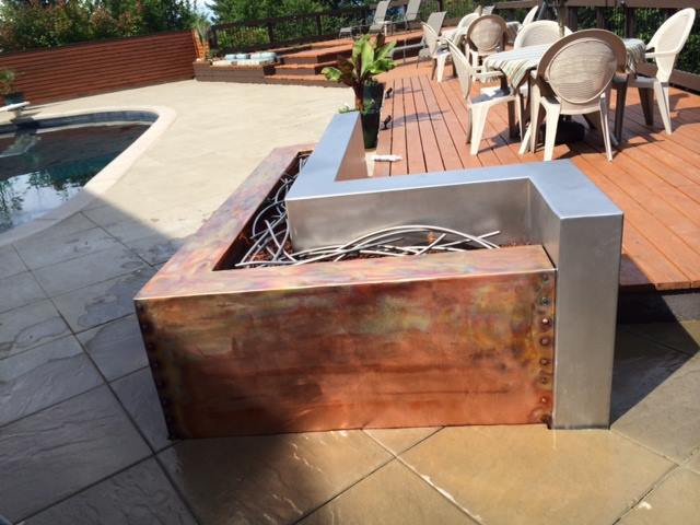 Stainless and Copper Fire Feature