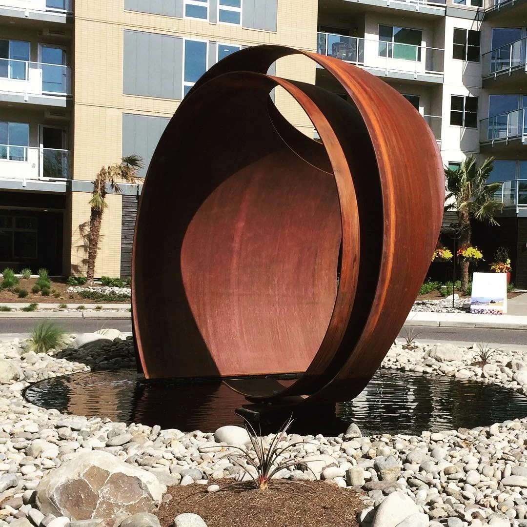 Corten Steel Stylistic Wave Sculpture
