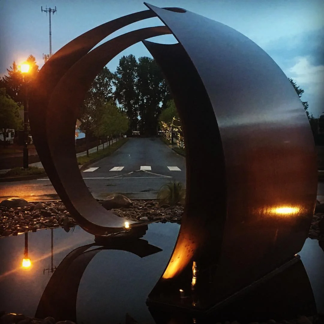Corten Steel Stylistic Wave Sculpture
