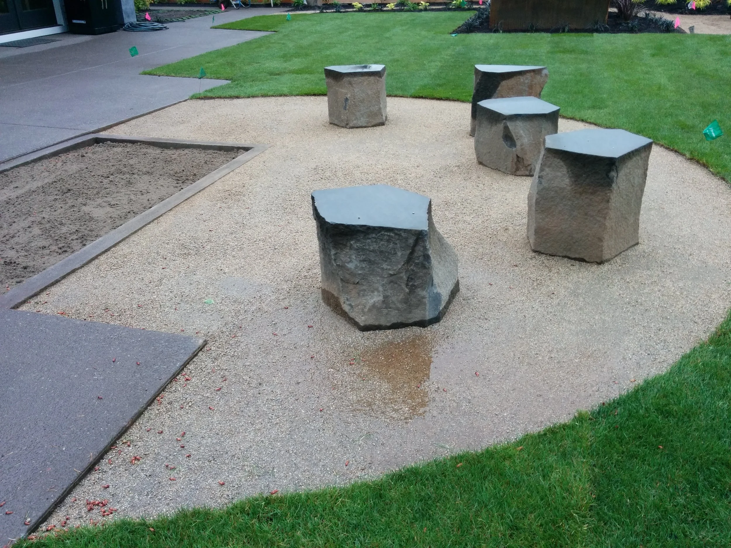 Bronze Basalt Columns on Decomposed Granite