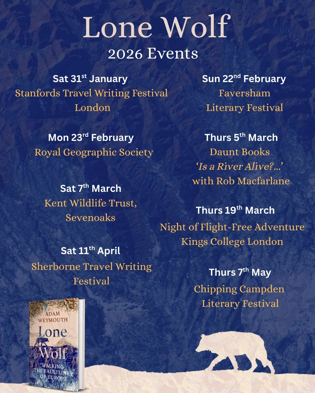 Slavc continues his walkabout through winter and spring - come find us. Links to tickets in bio

#wolf