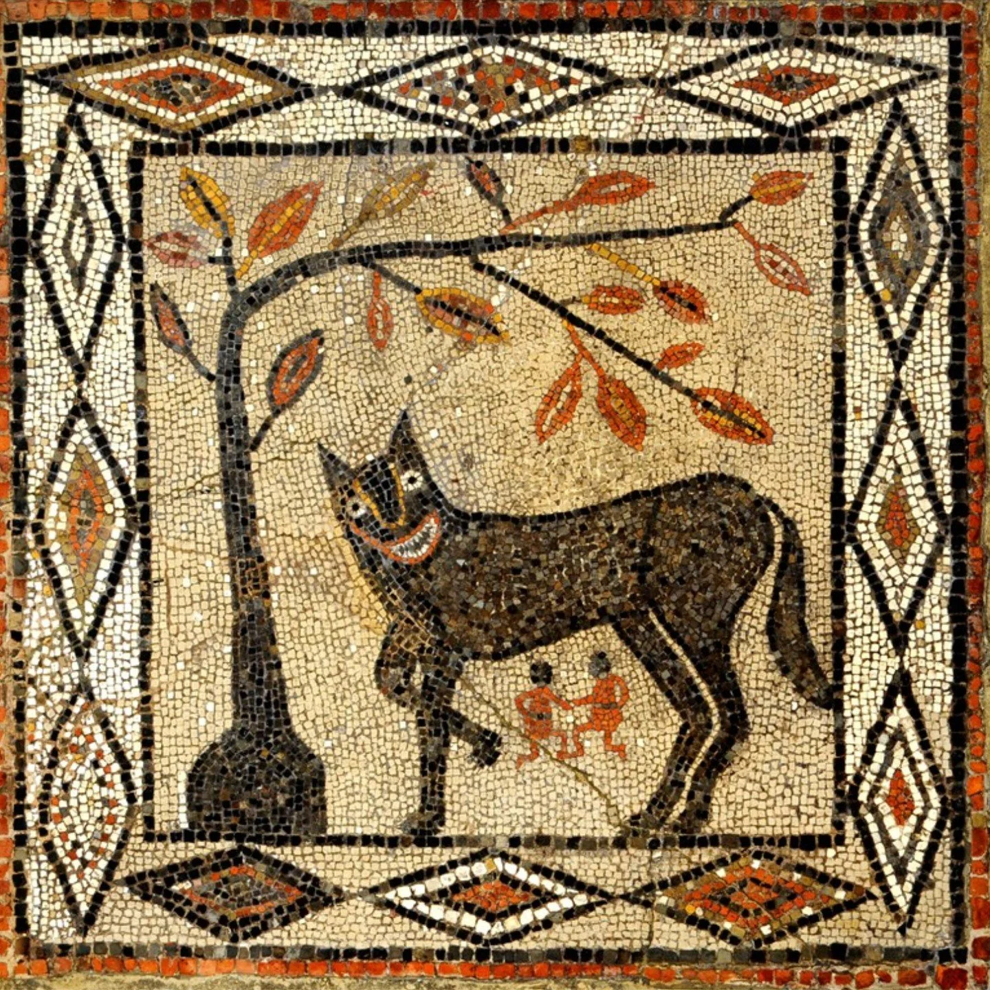 I'm reviewing Wilderlands by @eloi.sekane at the moment, which is excellent in lots of ways, but I'm particularly glad that it has led me to this hallucinatory Roman mosaic of a wolf, unearthed in Aldborough, North Yorkshire. That's a little Romulus 