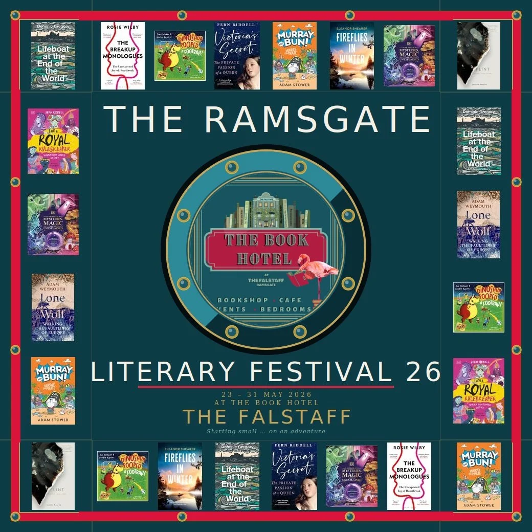 This one's coming up in a couple of weeks at the @thebookhotelramsgate. Especially excited by a book festival I can walk to. 

Ramsgate's got TWO new bookshops in the past year or so (@plunderbooks is the other) and now, this brand new book festival.