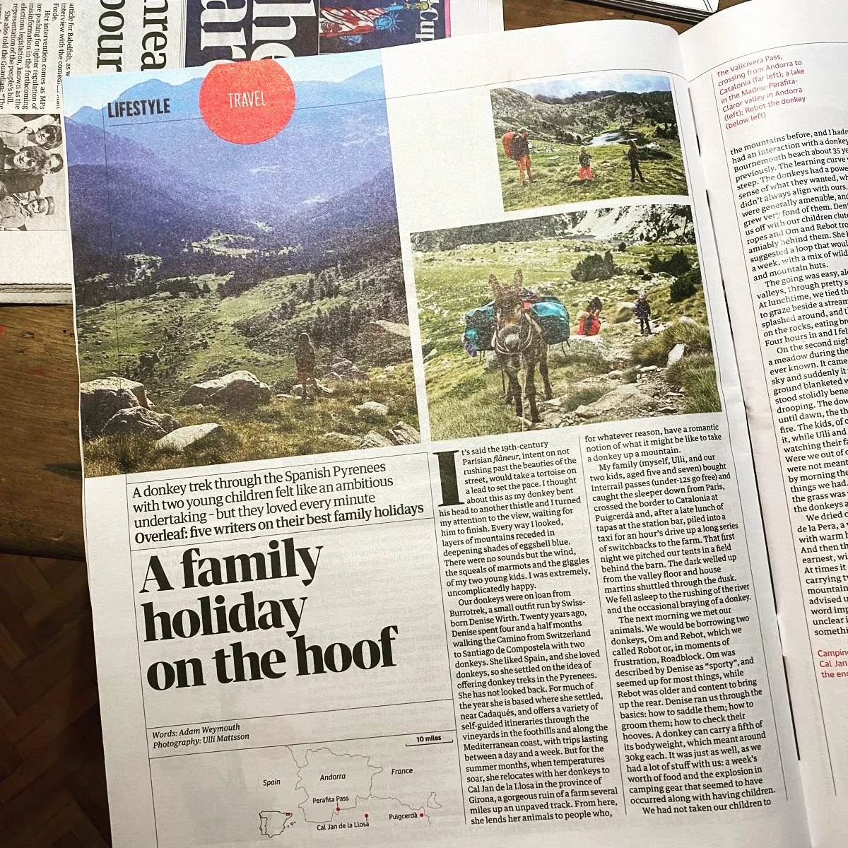 Out today in @guardian travel - Late last summer Ulli and I and the took the kids and a couple of donkeys on a week's hike through the Pyreenes, up through Catalonia and Andorra. Mountain lakes, mountain huts, chamois and vultures, great food, great 
