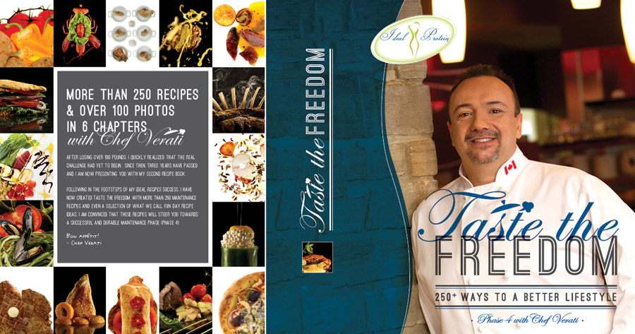 Three years after losing over 100 pounds and surviving a heart attack, world-renowned Chef Verati cooks up a storm in his second book, Taste of Freedom, presenting more than 250 delicious recipes for a better lifestyle. In this vibrant cookbook featuring over 100 mouthwatering images, Chef Verati shows the way to healthy eating and keeping the pounds off without stress. With hundreds of appetizing recipes to stimulate the taste buds, Taste of Freedom promises satisfying cooking experiences for families looking for every day meal inspiration or for people on Phase 4 of the Ideal Protein Weight Loss Method. From low fat to low carbohydrates meal ideas, Chef Verati’s easy-to-follow recipes emphasize the natural flavours and textures found in ingredients with tasty and appealing results. Chef Verati has more than 20 years of experience in the culinary arts. His passion for healthy eating has inspired millions of people to get back in the kitchen and take pleasure in cooking fresh, nutritious food. In addition to working in a number of famous restaurants around the world, Chef Verati managed his own five-star restaurant and taught in some of the world’s most prestigious cooking schools. Bon appétit! TO ORDER PLEASE EMAIL US AT MHCWELLNESS@ICLOUD.COM OR CALL US 646.696.1692