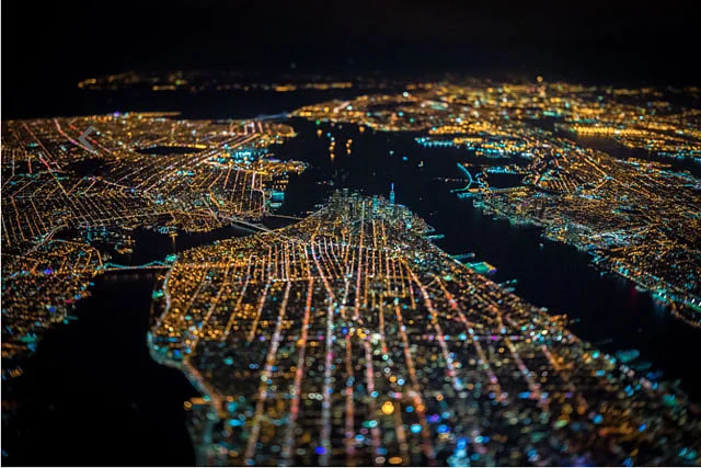 Nighttime Photos of NYC Captured Out of the Open Door of a Helicopter at 7,500 Feet