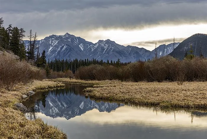 The view along Vermillion Lakes Road, Banff National Park