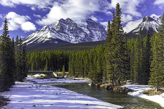 Morning view at the Bow River, Banff National Park