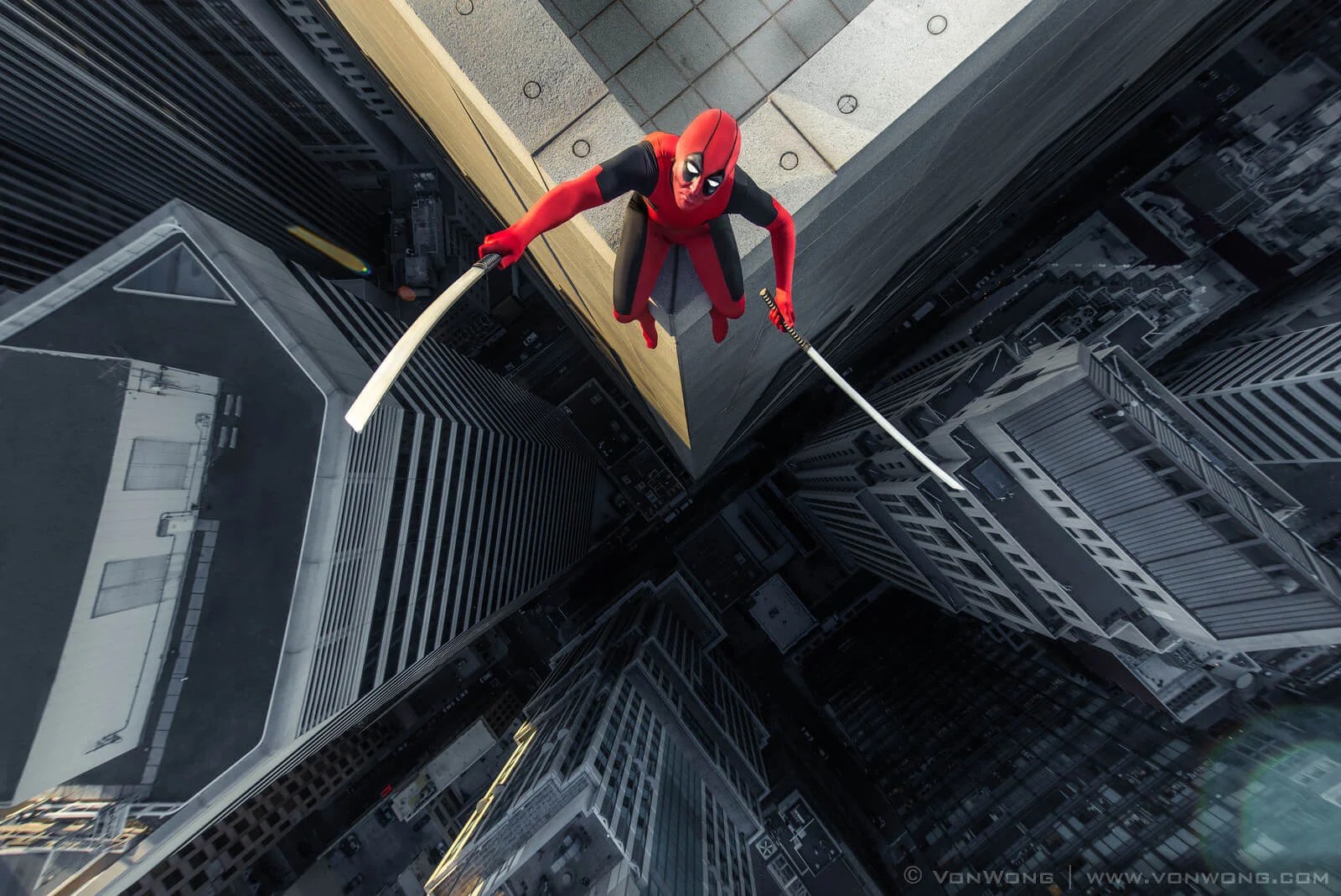 Superheros on a skyscraper. Photo credit: Ben Von Wong