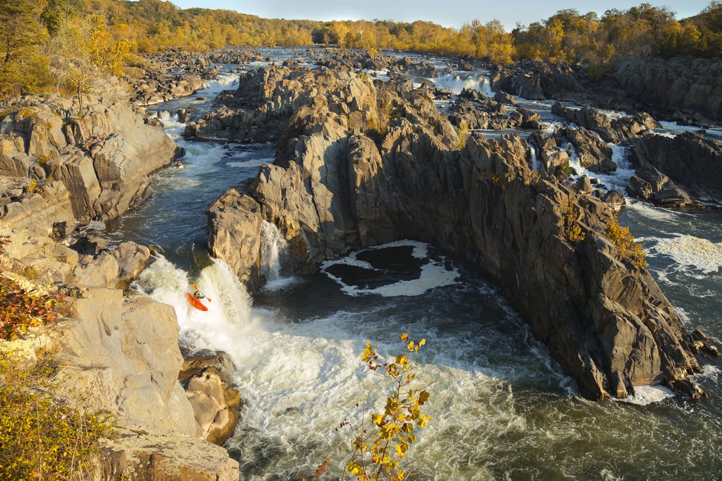 Kayaking Great Falls during autumn, October 23, 2016. Photo credit: Kevin Ambrose