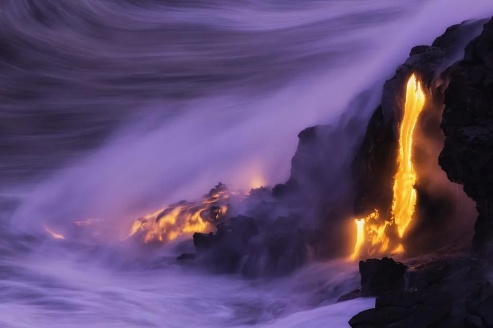 Molten lava ocean entry at Kilauea, Hawaii. Photo credit: iStock via Forbes