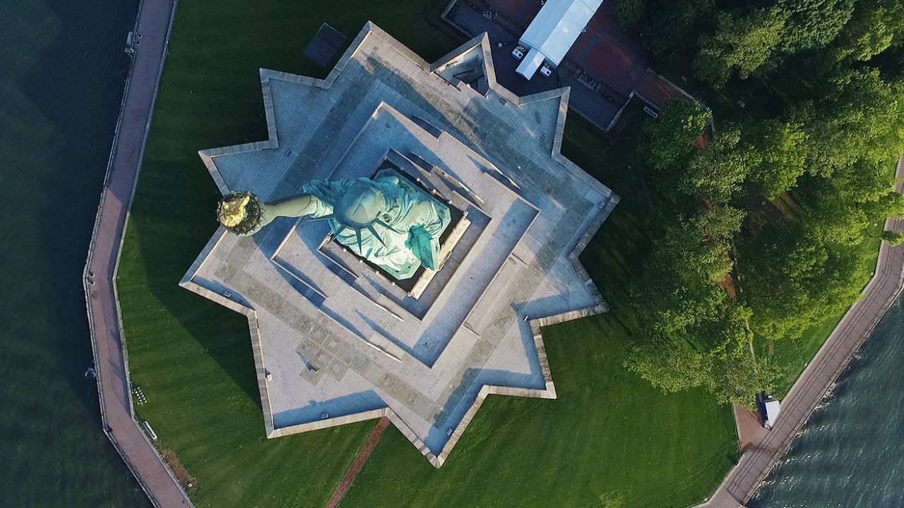 Statue of Liberty in New York City, taken at 256 feet. Photo credit: Yahoo News