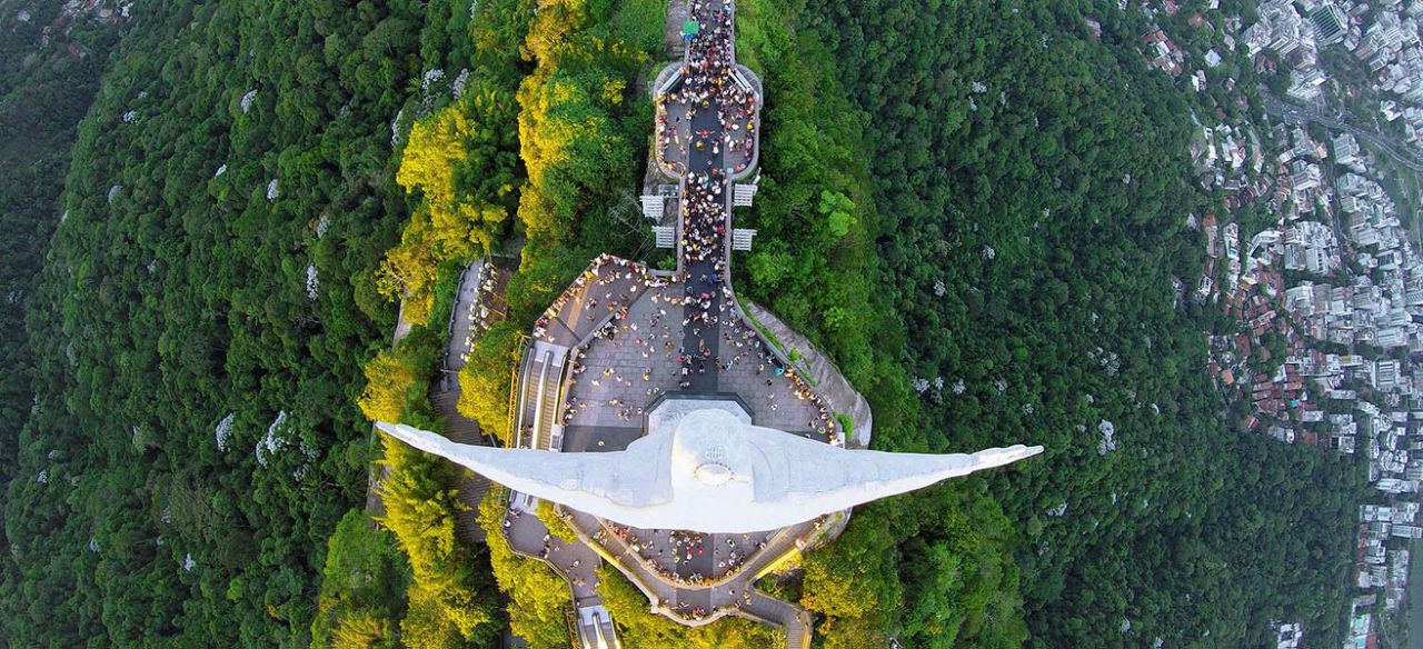 The Christ the Redeemer in Rio de Janeiro. Photo by Alexandre Salemm, taken at 2,952 feet.