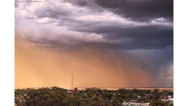 Southern Cross. Common in the far eastern Wheatbelt during the summer months are these massive and spectacular dust storms. Picture: Kylie Gee - Indigo Storm Photography