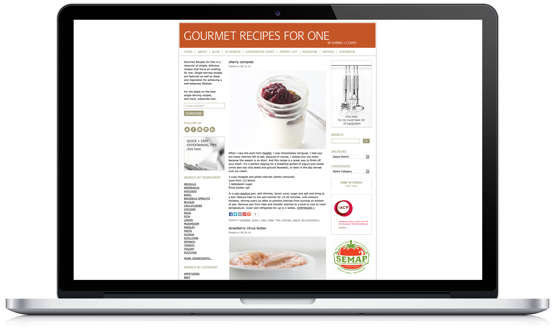 Gourmet Recipes For One