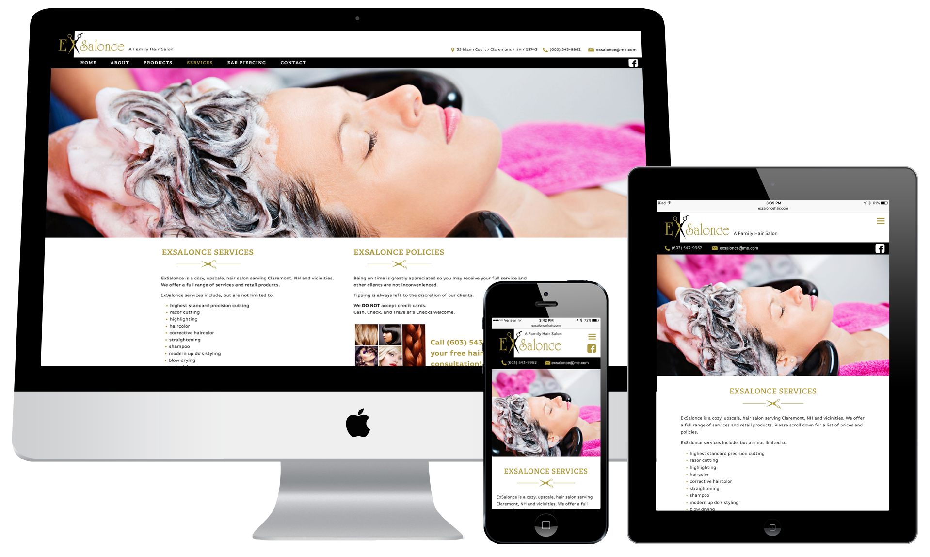 ExSalonce - Responsive Website Redesign