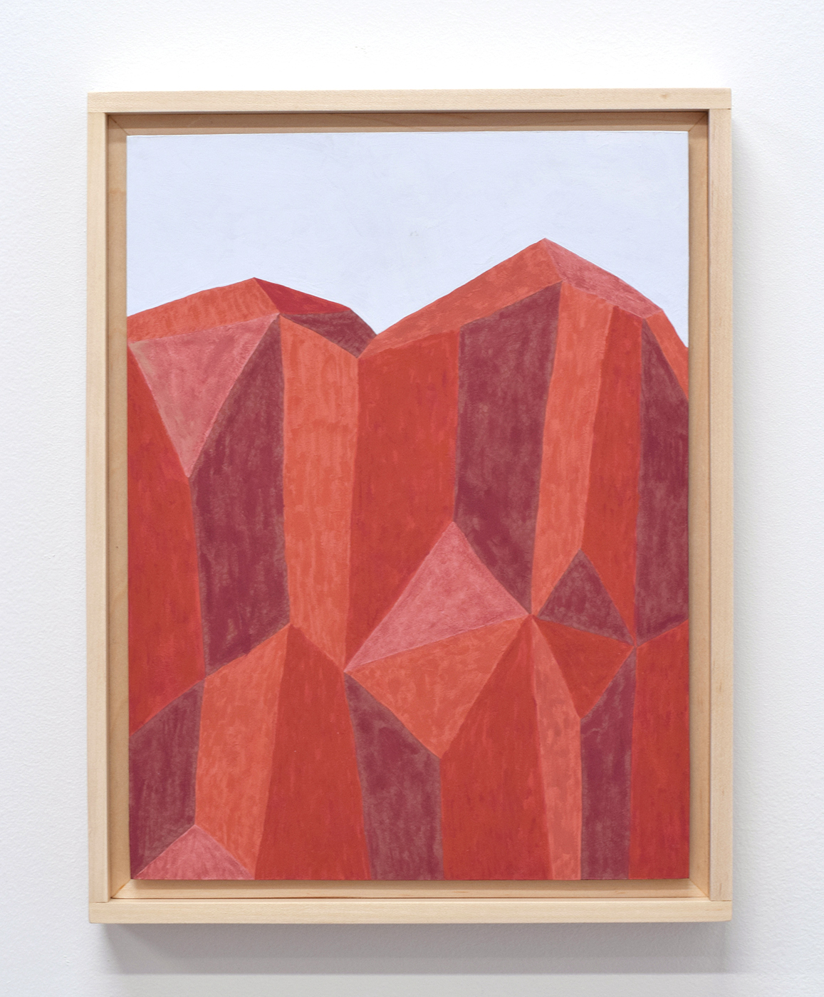   Red Cliff,  2017  13 x 10 inches  gouache on paper, aluminum, and maple frame 