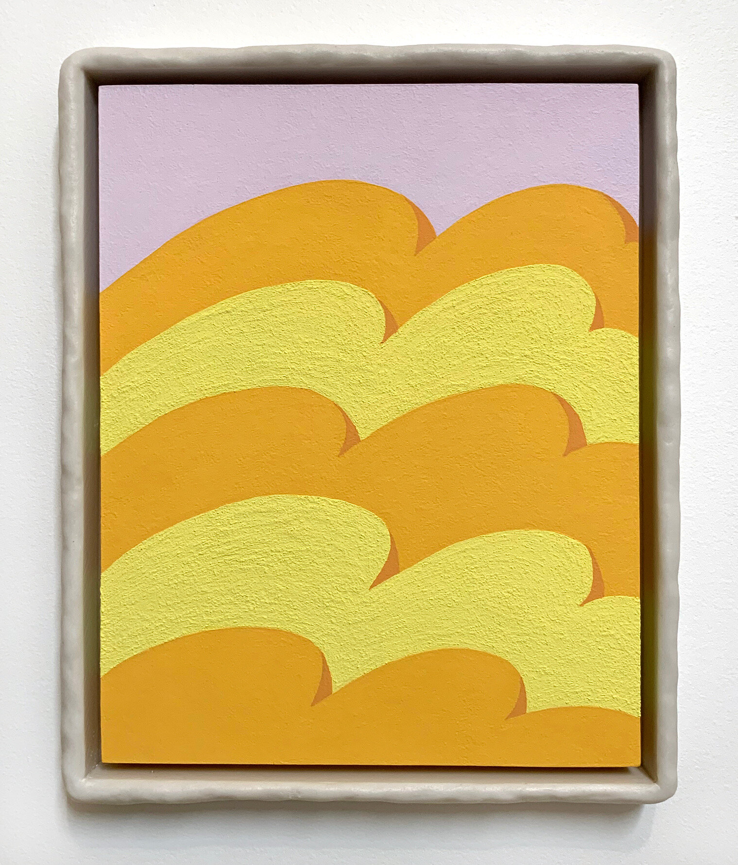   Sunny Drift , 2020  15 x 12 x 2 inches  Flashe on wood panel in marble composite frame 