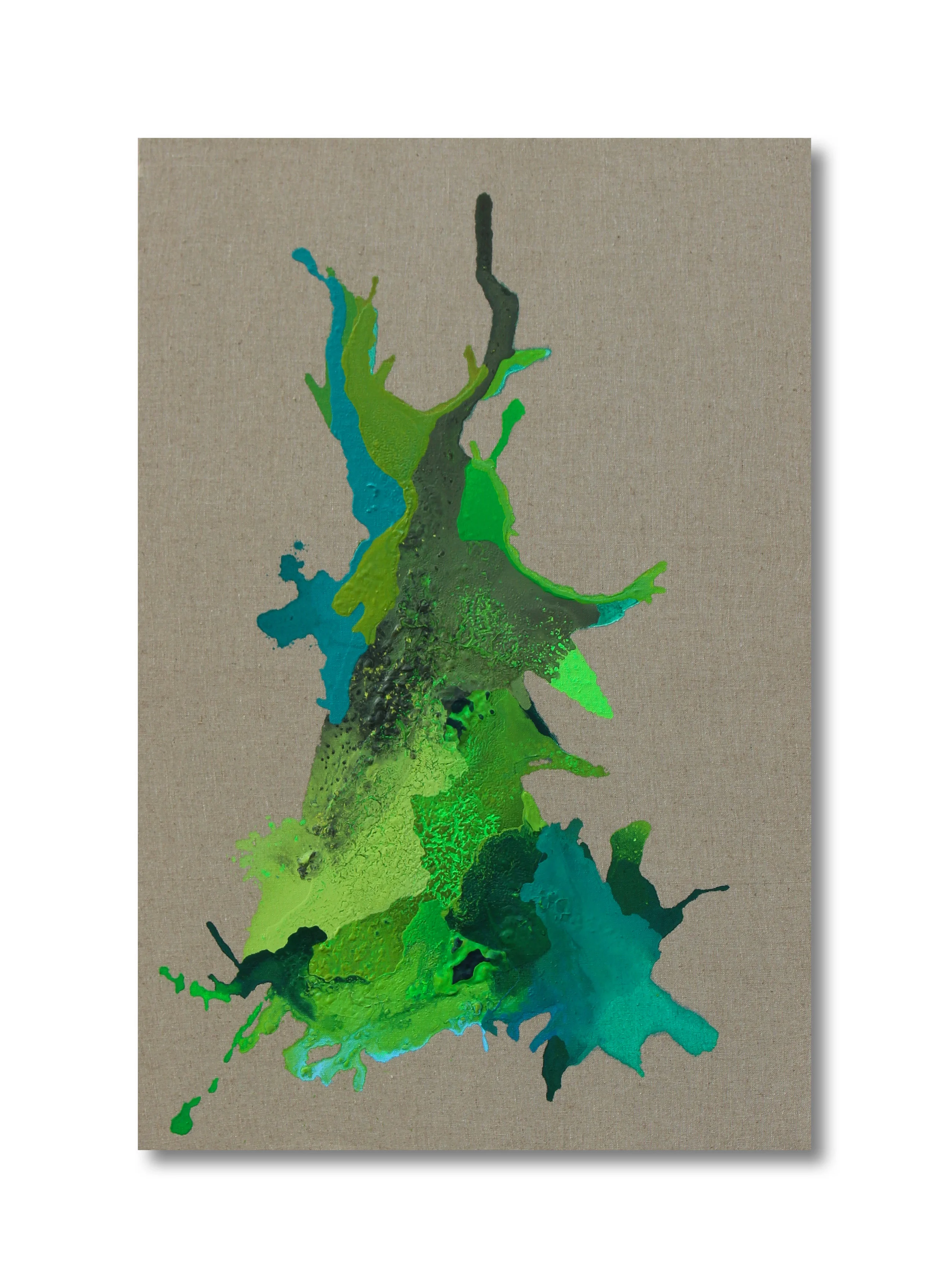 "Indefinitely Unraveled" 24x36 - acrylic/water and ink mixture on partially gessoed linen