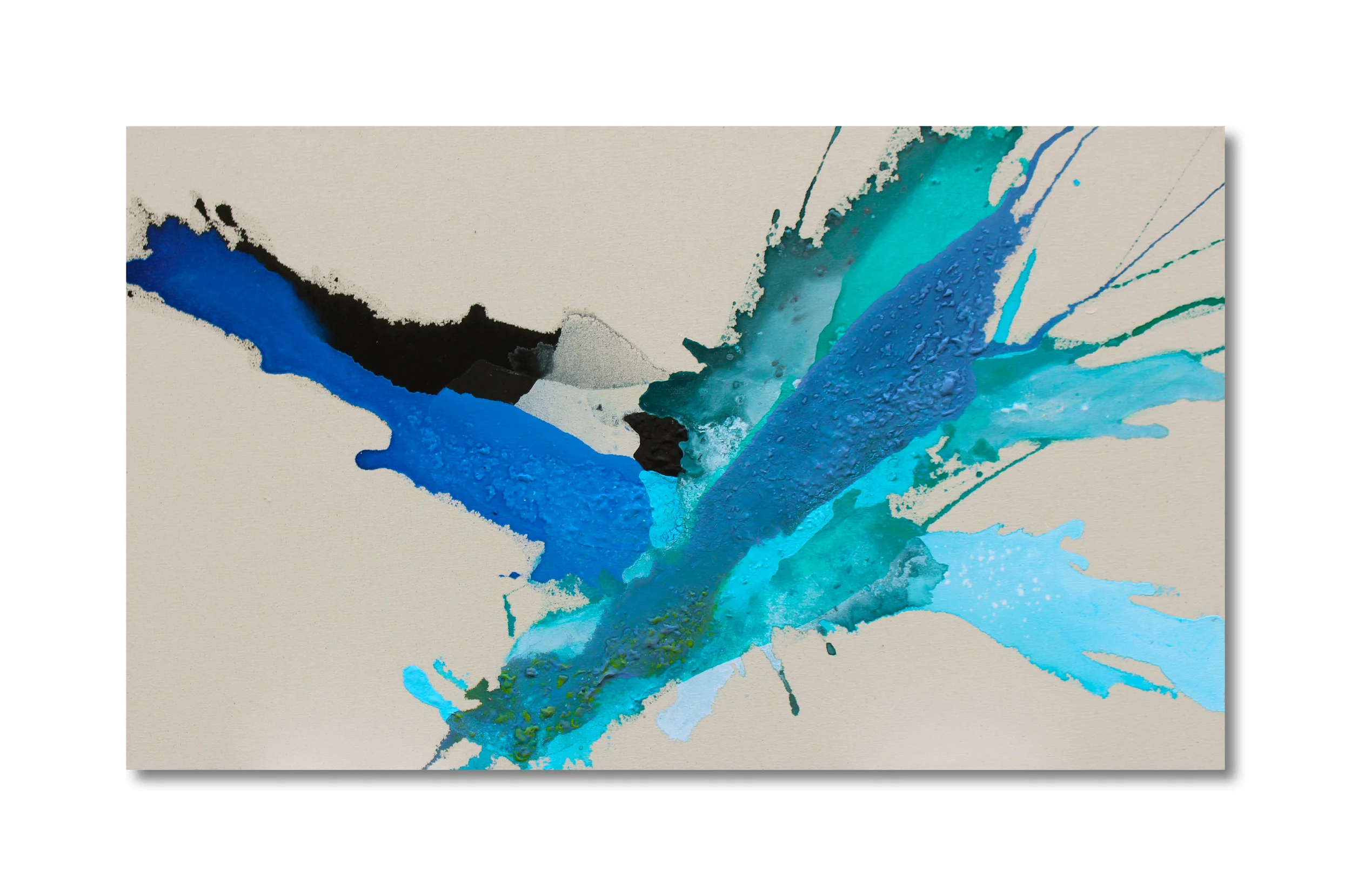 "Dark Days Take Flight" 24x36 - acrylic/water and ink mixture on partially gessoed canvas”in The Ocean