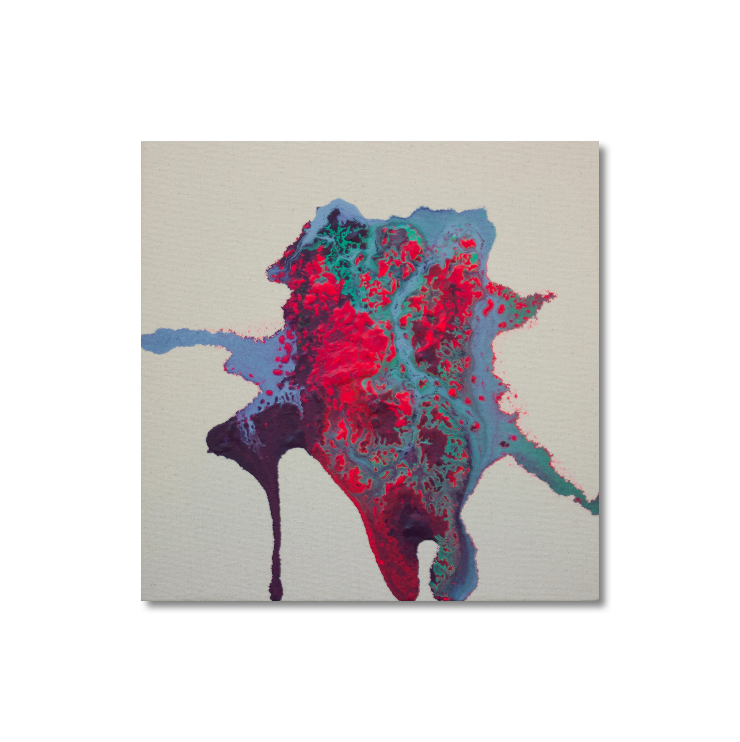 "Journey" 12x12 - acrylic/water and ink mixture on partially gessoed canvas