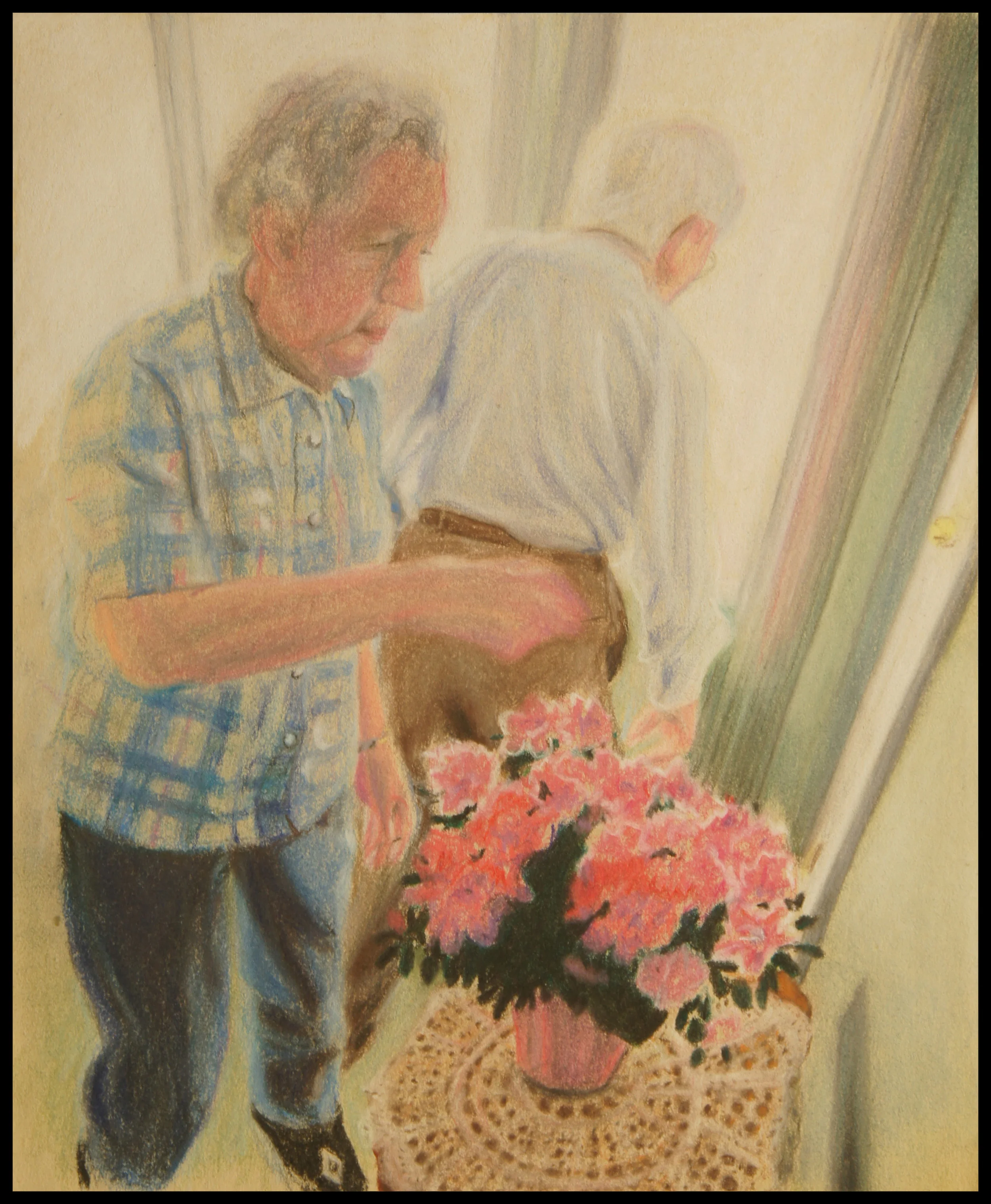 Gramma & Grampa. Chalk pastel on paper 17" x 11"