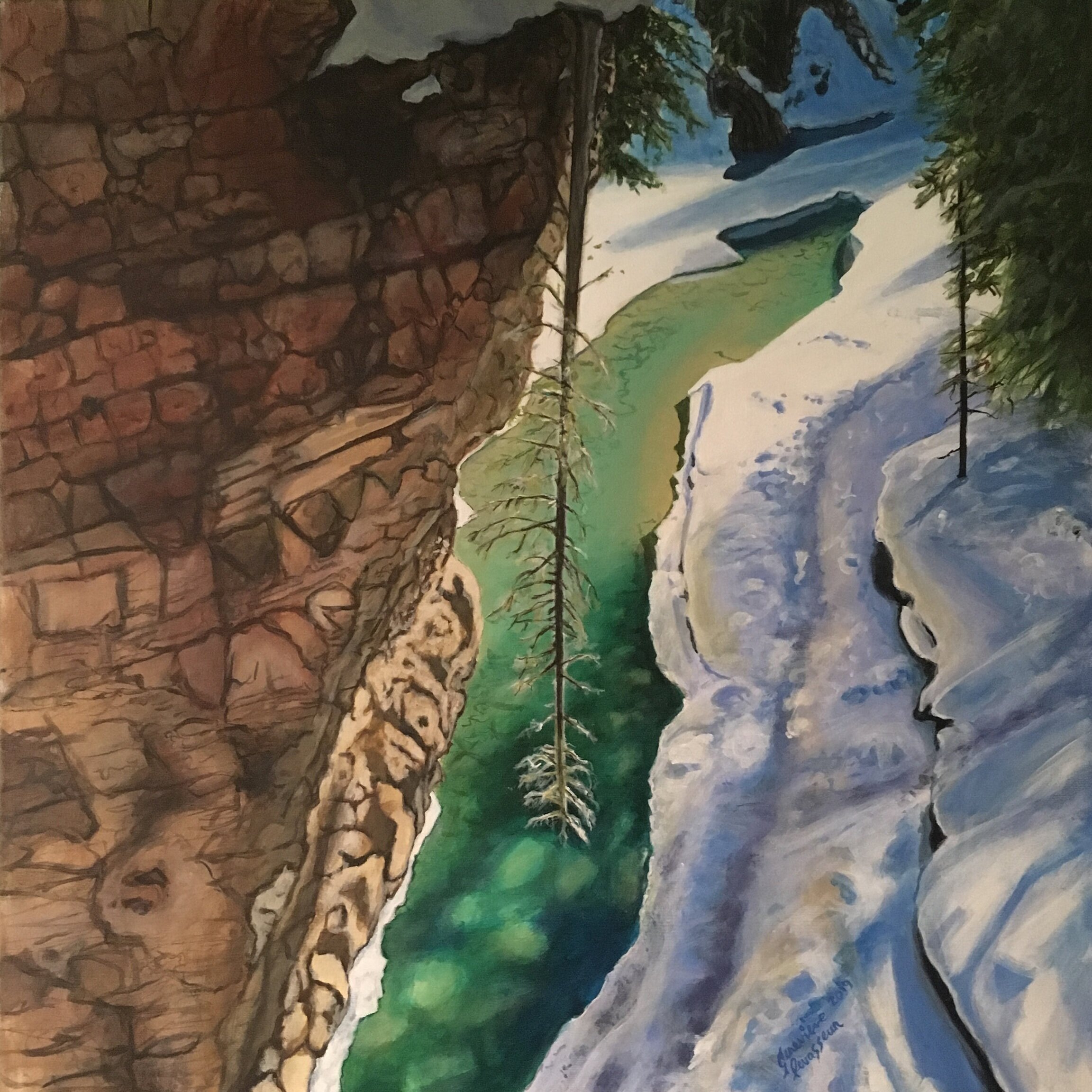 Upside Down Tree. Acrylic on canvas, 24" x 24".