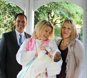 Baptism of the sweet Adelaide...at the same location I married her parents at a few years ago!
