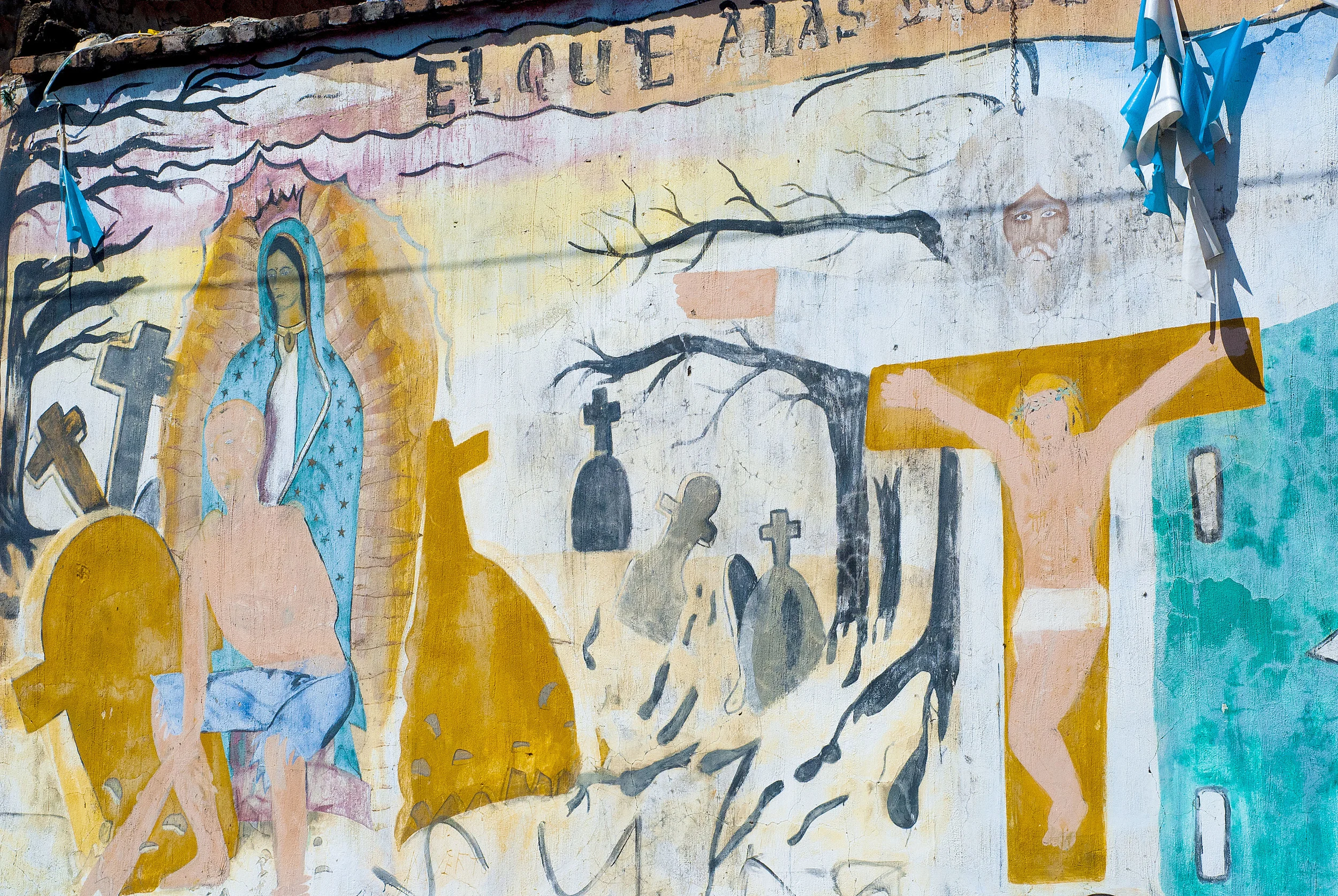 Guadalajara, Mexico, mural with the Virgin of Guadalupe. lauriebuman.com © 2015 Laurie Buman. All rights reserved.
