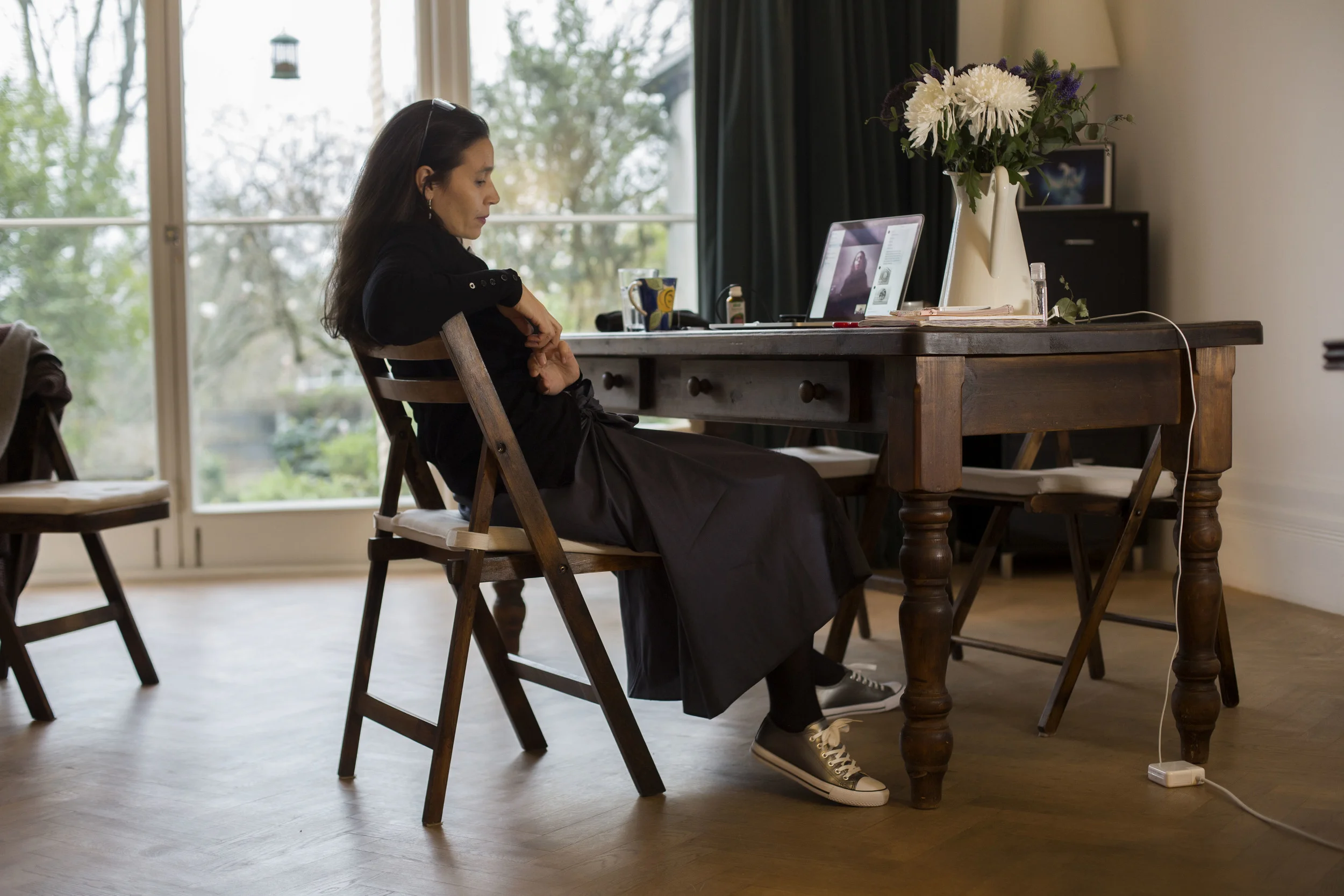 Fiona Skypes with her daughter, 2016.