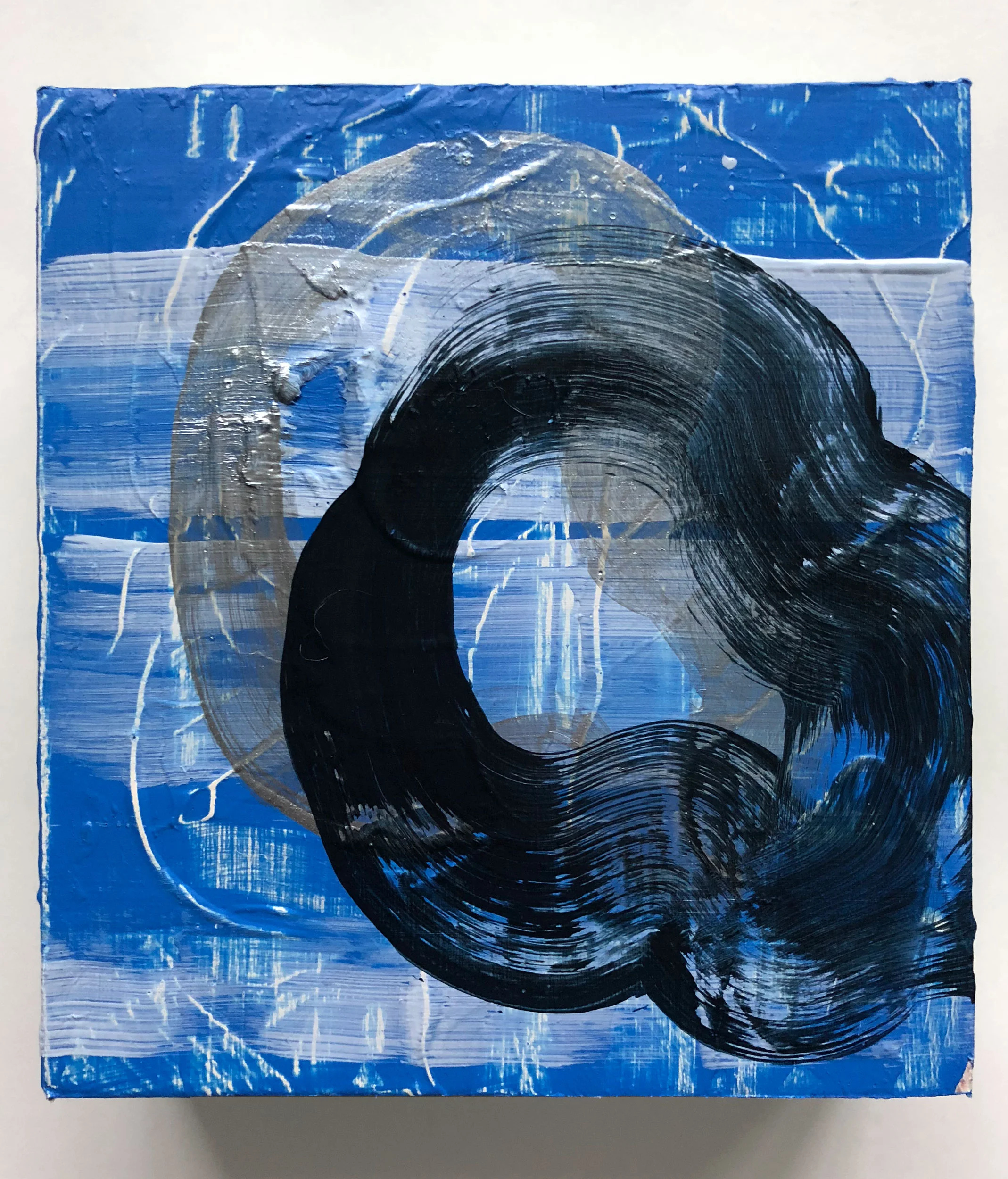 Second Round 5.5" x 6" Acrylic on wood panel 2018