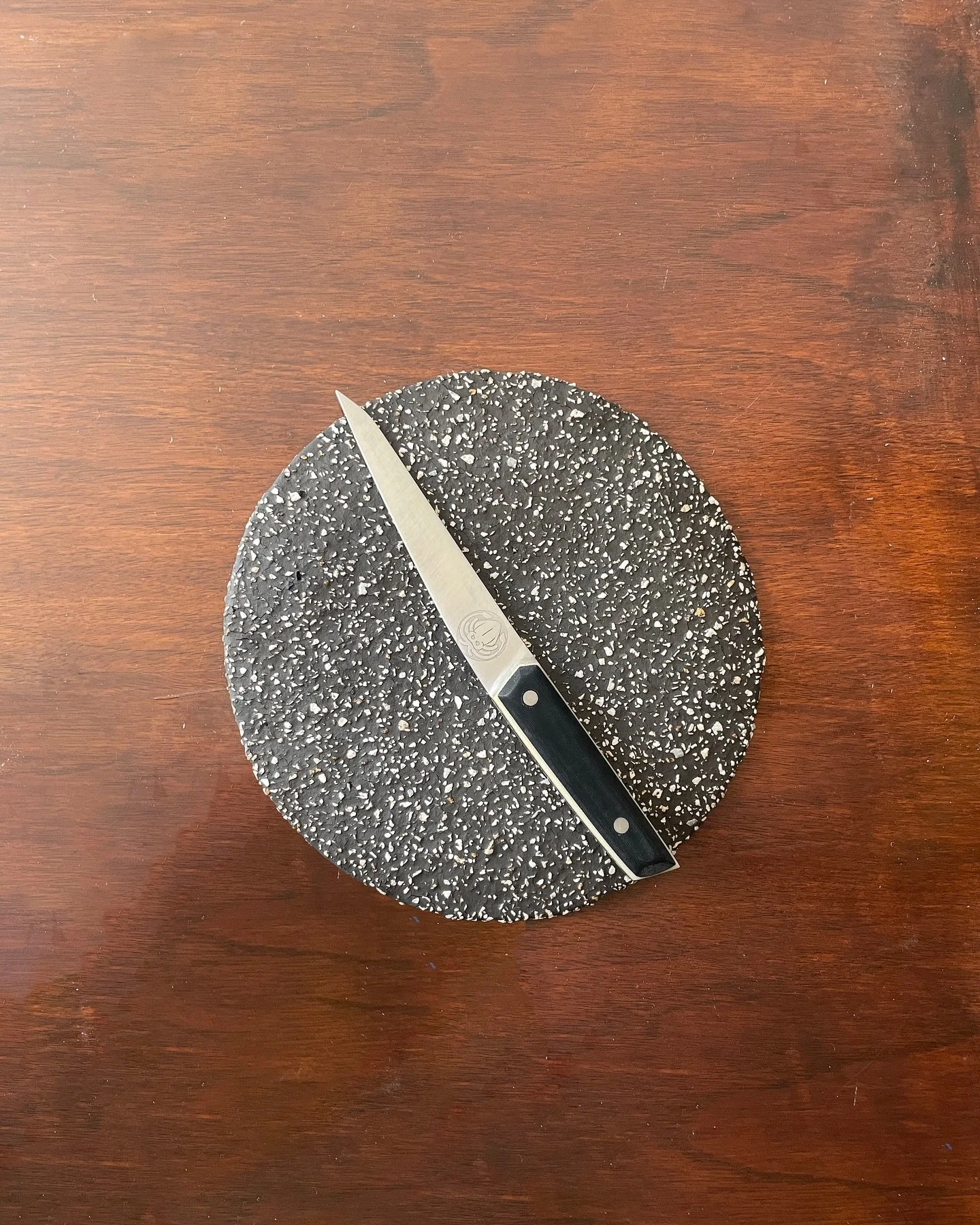 My new knife.

This knife was made for me by the person who made me into a chef @enekoinsta . Every time I&rsquo;m cooking, I always hear his voice in my head as if we were in class together again, making sure that I always execute my tasks properly 
