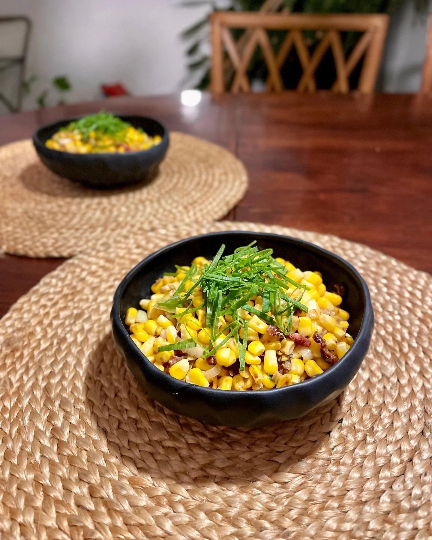 Sweet corn with miso butter, bacon, and scallions. 

This was not a childhood dish, but still one that conjures up so many memories from the past decade or so of my life. I remember going to New York, maybe for the first time, with my sister. It was 