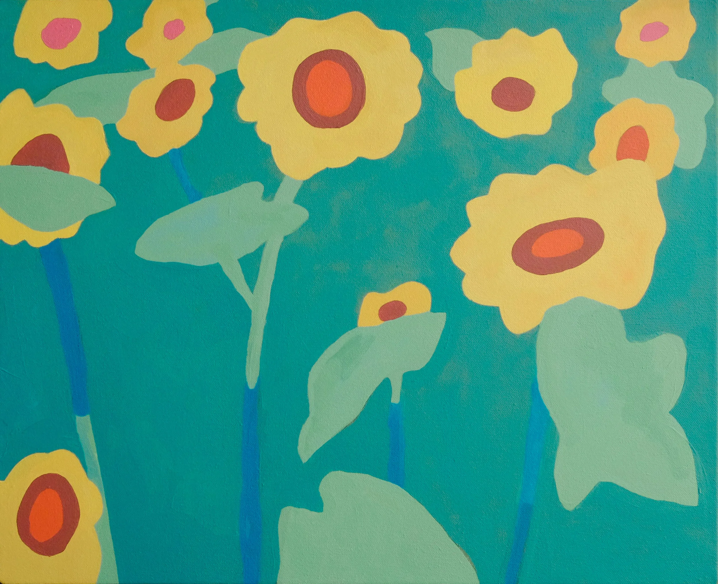 Sunflowers, 21" x 17", acrylic on canvas