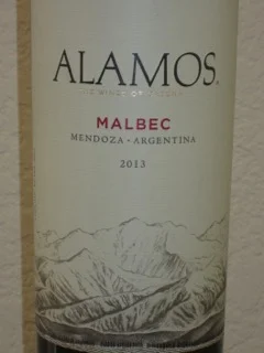 Alamos Malbec - This nice medium-bodied red wine is from Mendoza Argentina ($10). It's a wine that's very smooth and easy to drink. It goes well with beef, duck, dark meat chicken, lamb and pork shoulder, roasted vegetables or most any type of cheeses.