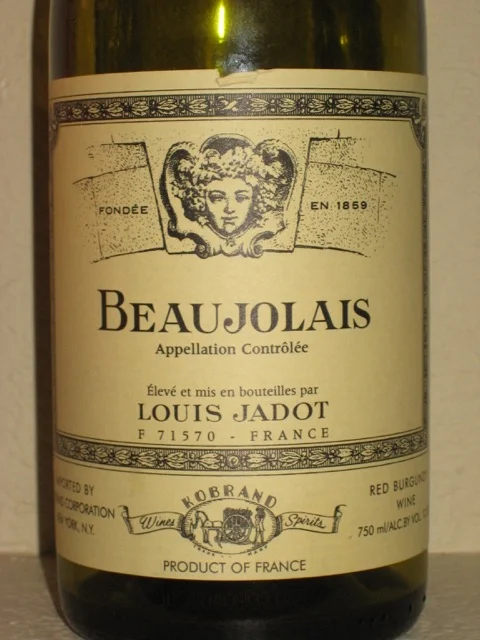 Louis Jadot Beaujolais ($12) This week's wine is a light bodied Beaujolais from France. This wine is made from the Gamay grape that results in an easy to drink wine with fresh fruit flavors including hints of strawberry and cherry. Chill this one slightly and enjoy with chicken, salmon and light cheeses such as Brie or Gruyere.