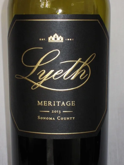Lyeth 2013 Meritage ($10) This Meritage from Lyeth is a blend of Merlot, Cabernet Sauvignon, Malbec, Cabernet Franc and Petit Verdot. The name "Meritage" was created in 1988 when U.S. wine makers decided to form an alliance and a name for their blended wines. By blending the words 'Merit' for having worth, and 'Heritage' for the Bordeaux style of wine making, they created a new word, Meritage. But instead of making this blend sound like a French wine, they insisted that Meritage be pronounced like the word heritage. This Meritage from Lyeth is a nice example of a traditional Bordeaux blend.