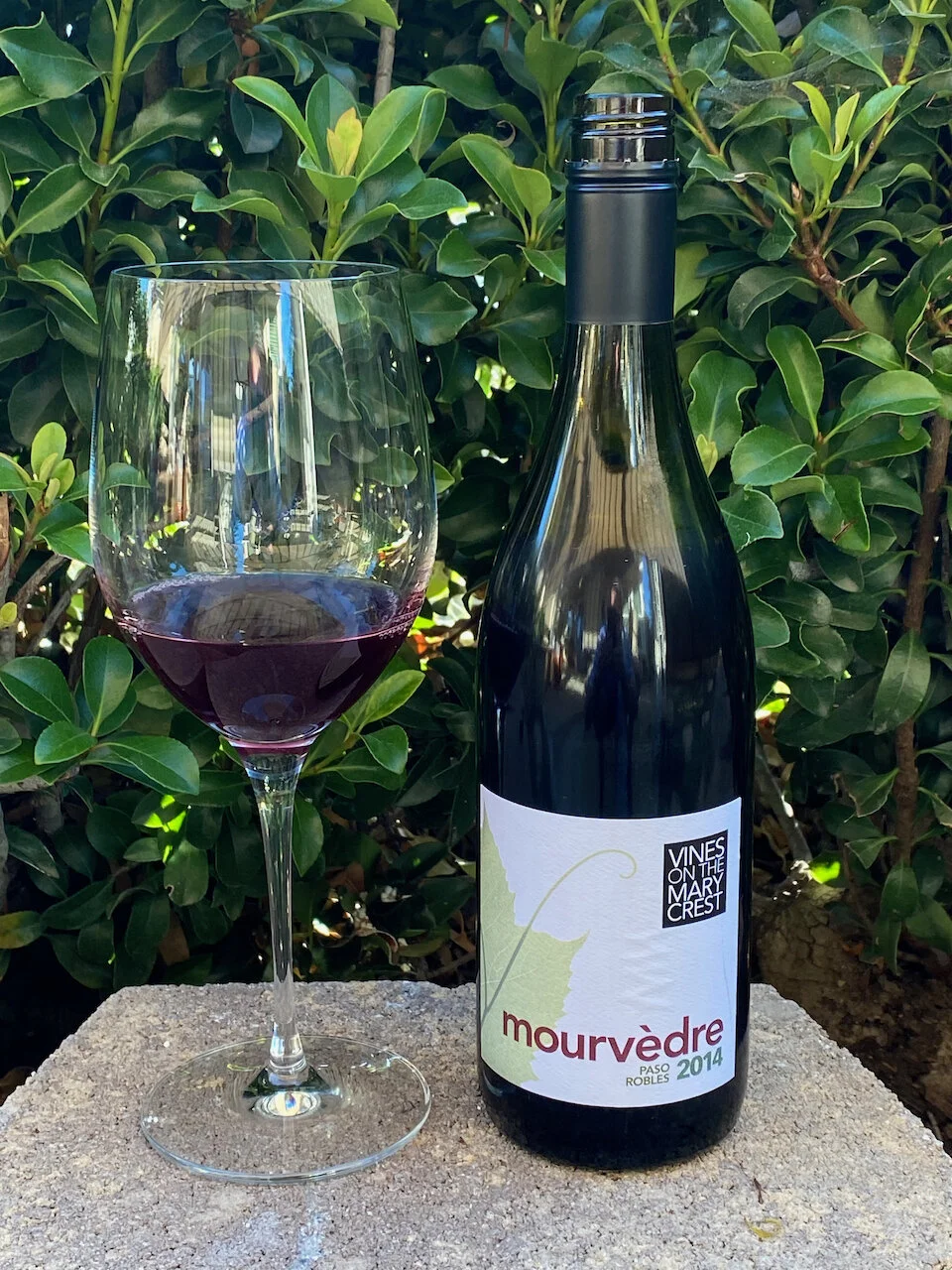 2014 Vines on the Marycrest Mourvèdre ($40)   Vines on the Marycrest is located on 26 acres of steep hills in the Adelaida district of westside Paso Robles in California. Originally their land was an almond orchard with some old Zinfandel vines.  I