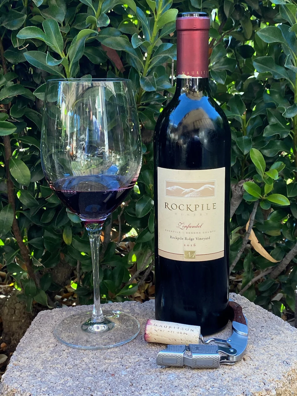 2016 Rockpile Winery Zinfandel ($47)   This Rockpile Zinfandel is produced by Mauritson wines in Heldsburg CA.   The Rockpile Ridge Vineyard is located at nearly 1,200 feet in elevation in the Rockpile appellation. This vineyard has sweeping sun ex