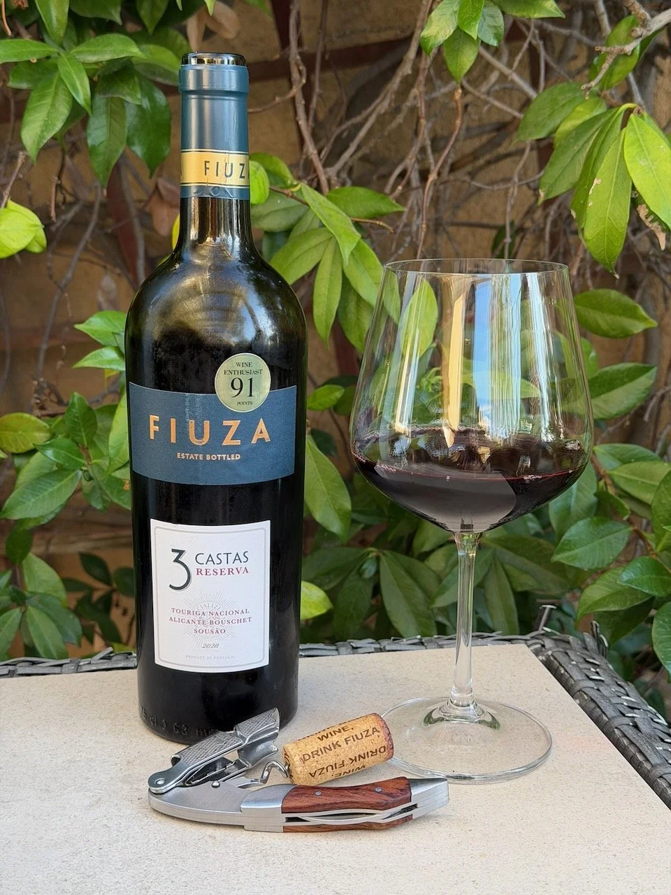   2020 Fiuza 3  Castas  Reserva ($8.66)   This wine is from Tejo, a historic wine region in central Portugal, inland from Lisbon, and known for its diverse terroirs shaped by the Tejo River, which divides it into the Bairro, Campo, and Charneca zones