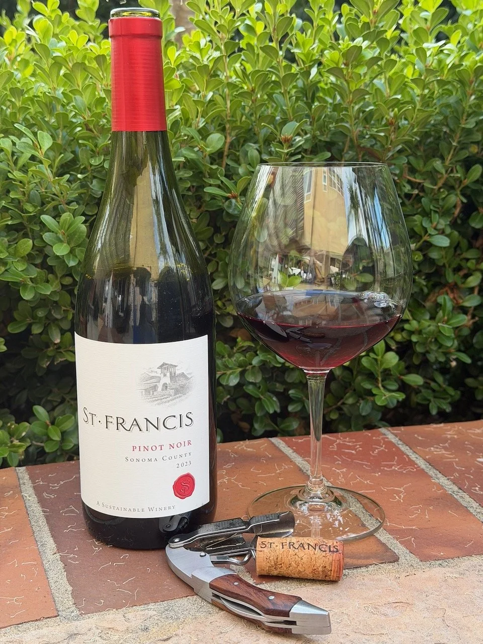   2023 St. Francis Sonoma County Pinot Noir ($25.99)   The fruit for this wine was sourced from multiple vineyards in the Sonoma Coast region.  This Pinot was fermented using a combination of techniques, fusing both old and new world styles of Pinot 